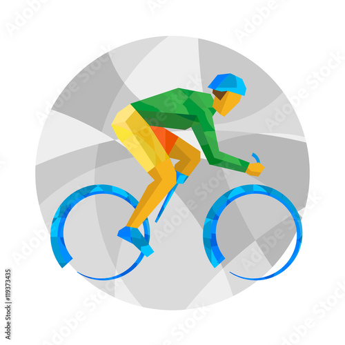 Physically disabled cyclist. Cycling track for people with disab