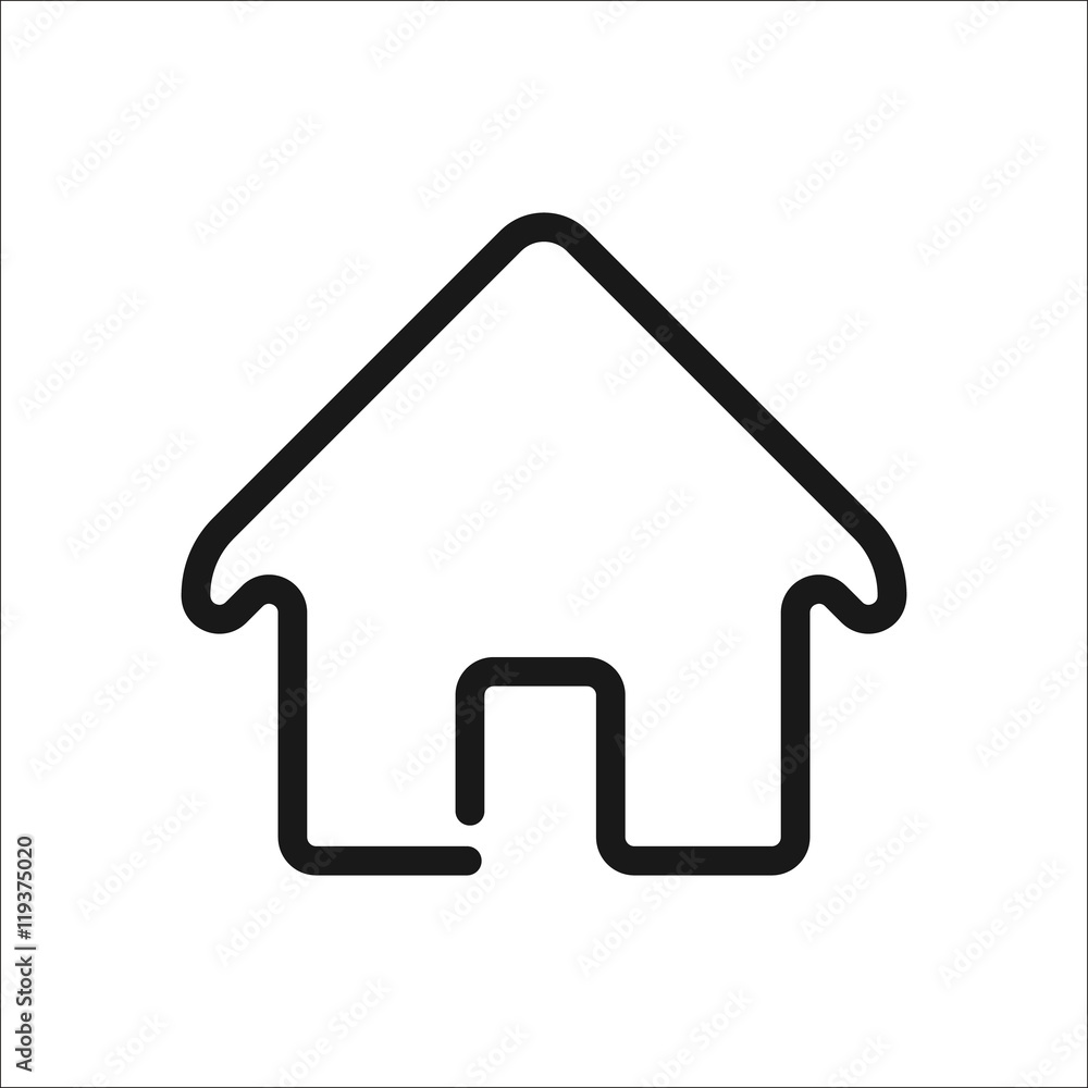 Home sign one line icon on background Home sign one line icon on background