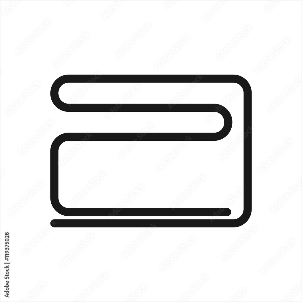 Credit card sign one line icon on background Credit card sign one line icon on background