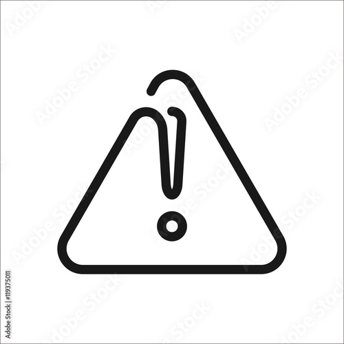 Alert danger warning sign one line icon on background