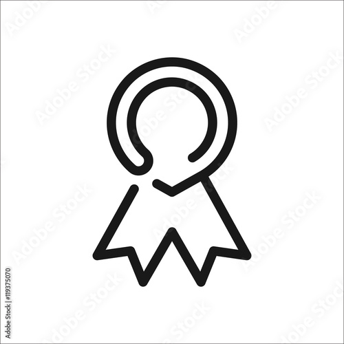 Rosette or award sign one line icon on background