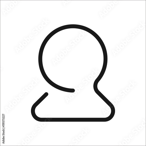 User avatar sign one line icon on background