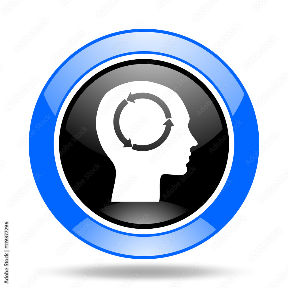 head blue and black web glossy round icon head blue and black web glossy round icon