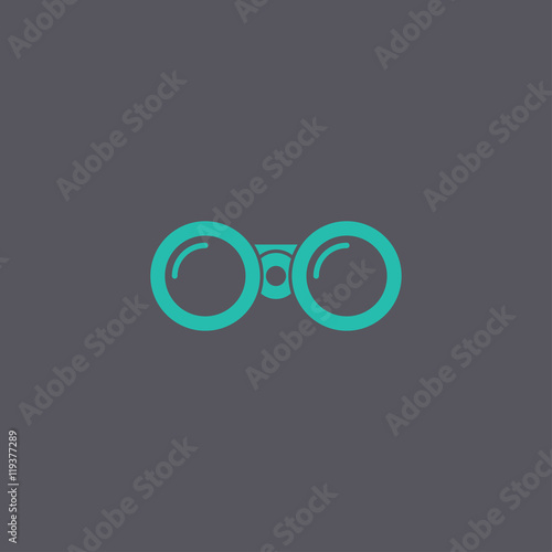 Binocular icon. Flat design style