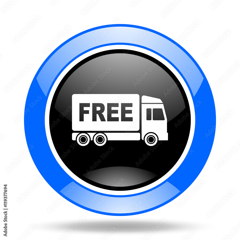 free delivery blue and black web glossy round icon free delivery blue and black web glossy round icon