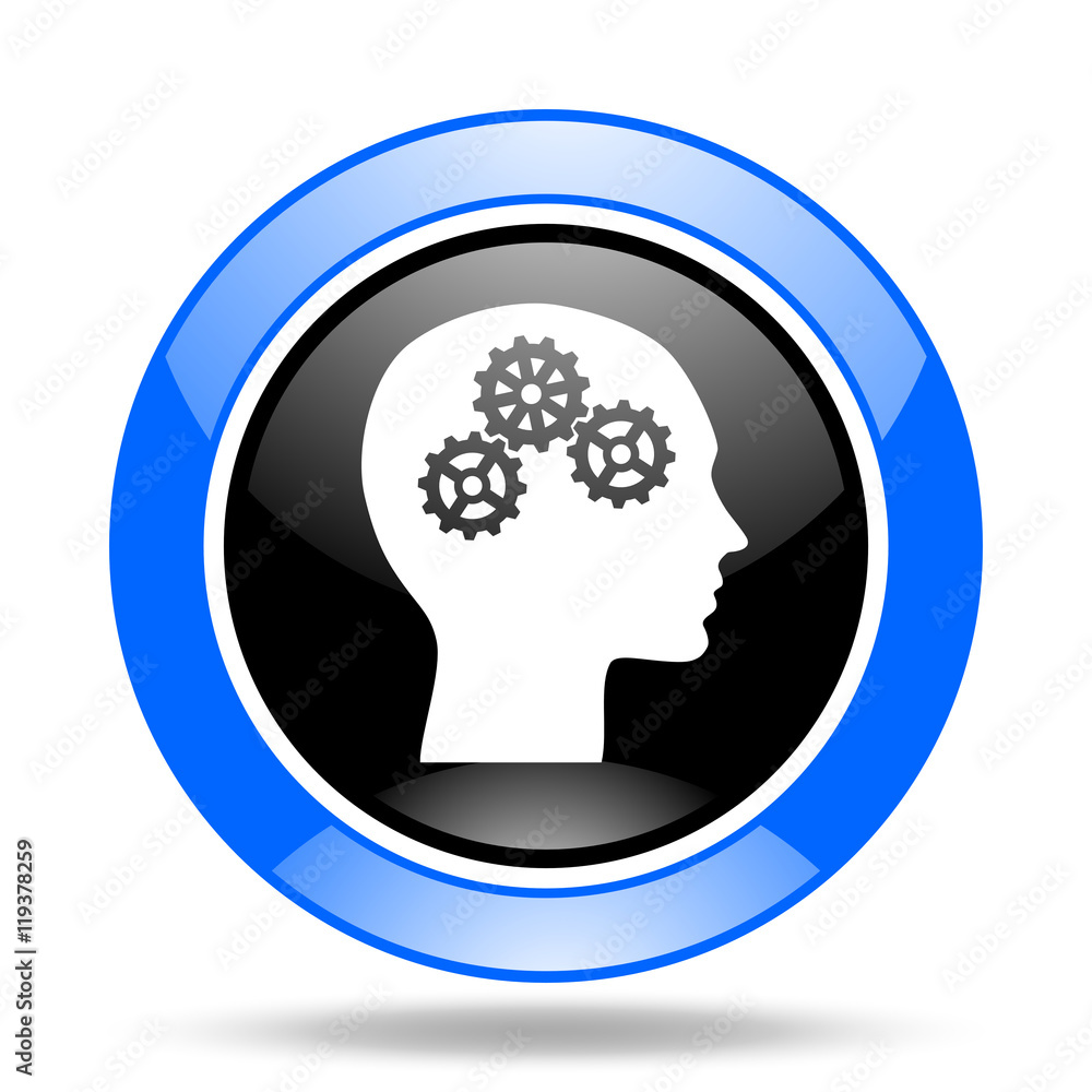 head blue and black web glossy round icon head blue and black web glossy round icon