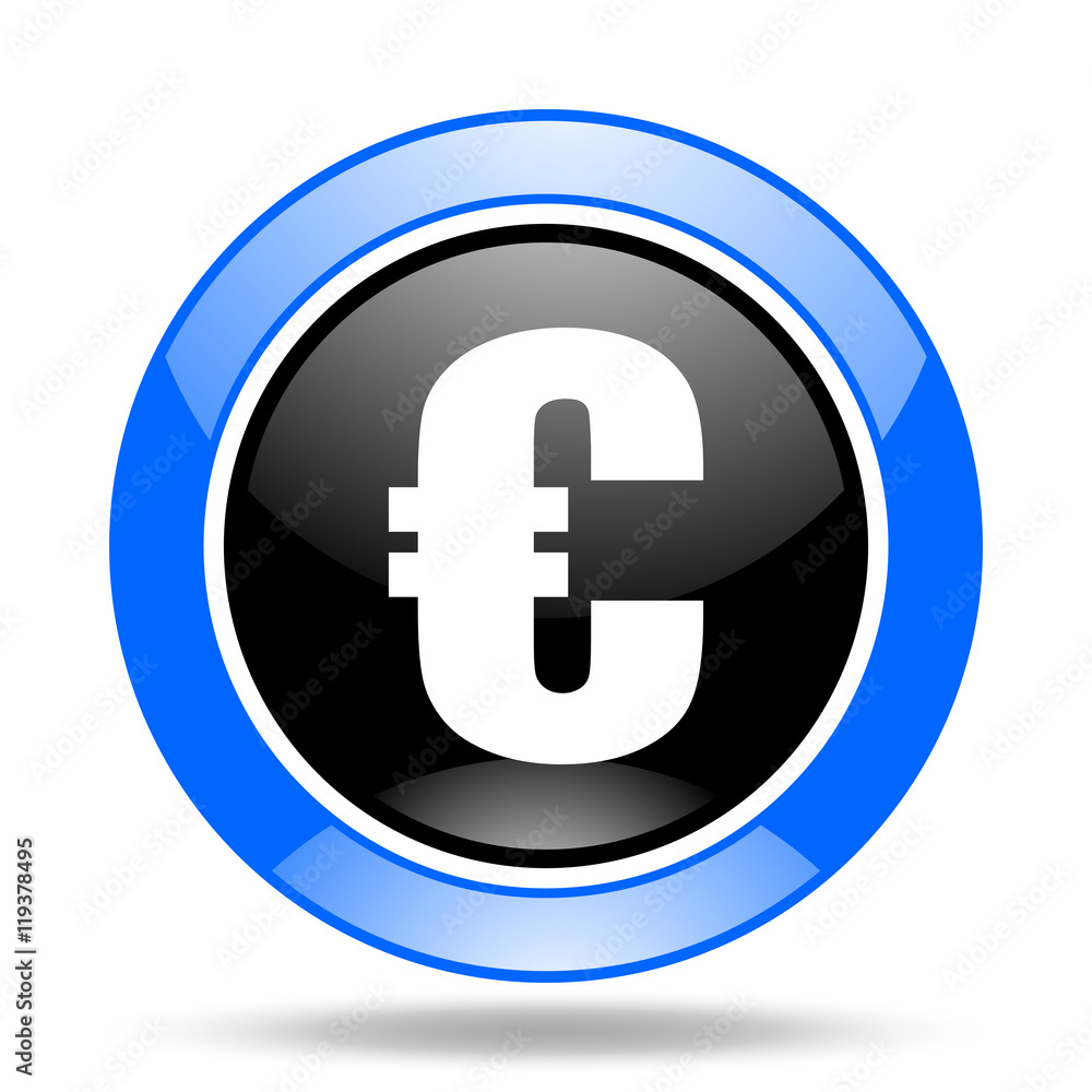 euro blue and black web glossy round icon euro blue and black web glossy round icon