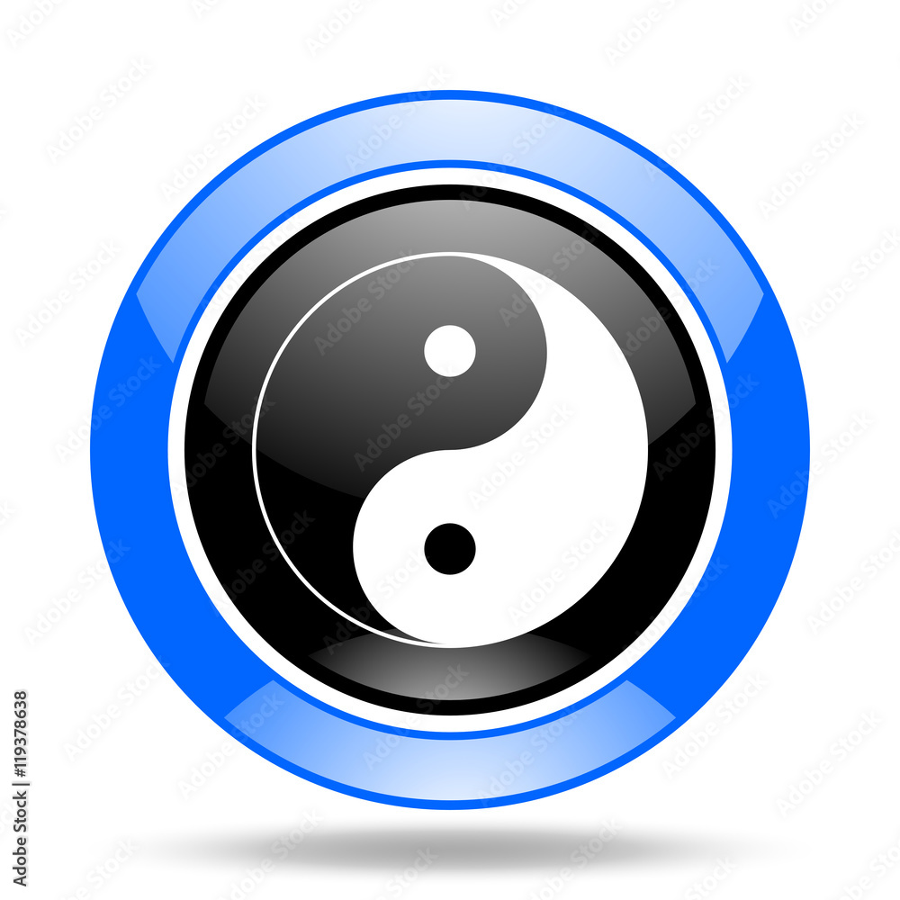 ying yang blue and black web glossy round icon ying yang blue and black web glossy round icon