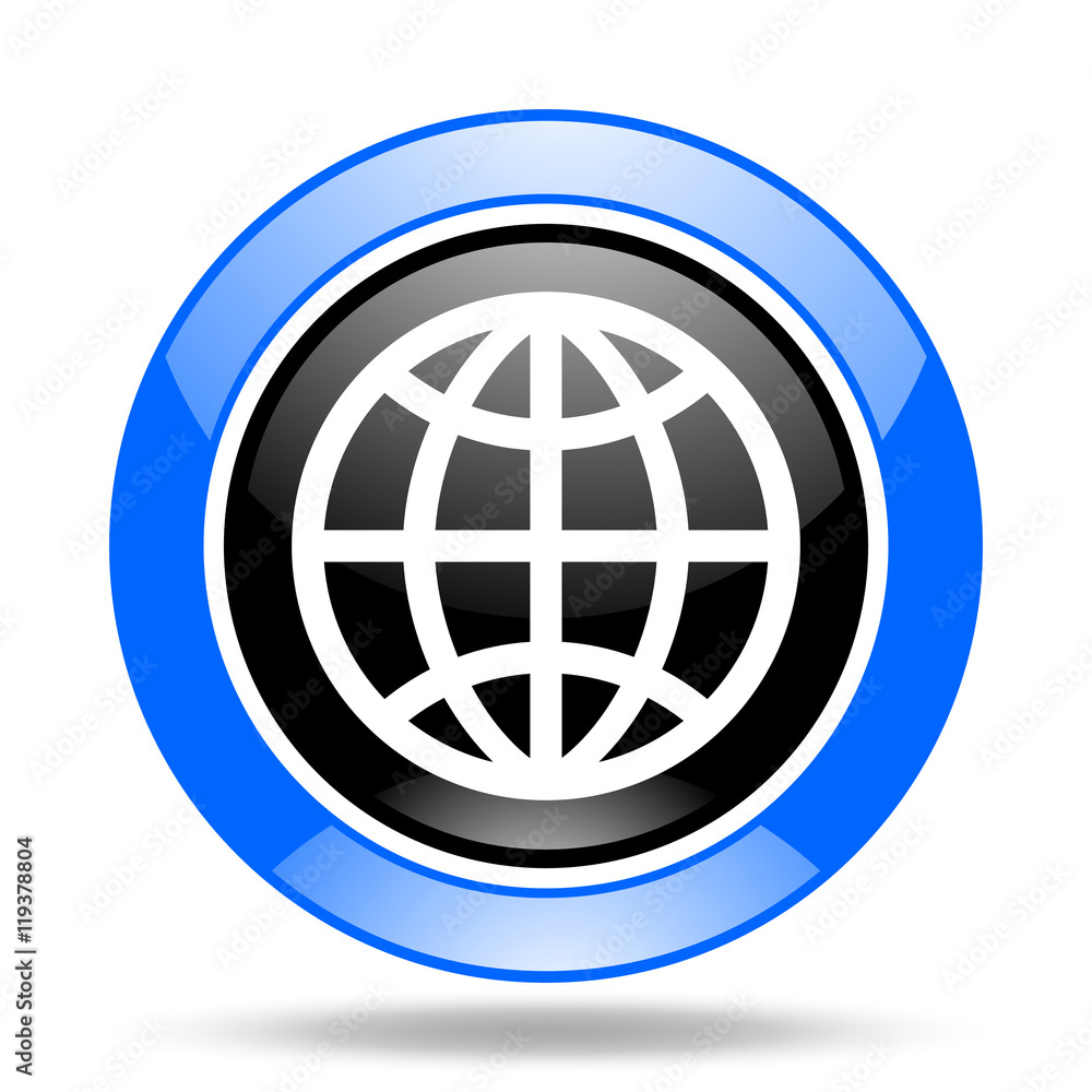 earth blue and black web glossy round icon earth blue and black web glossy round icon