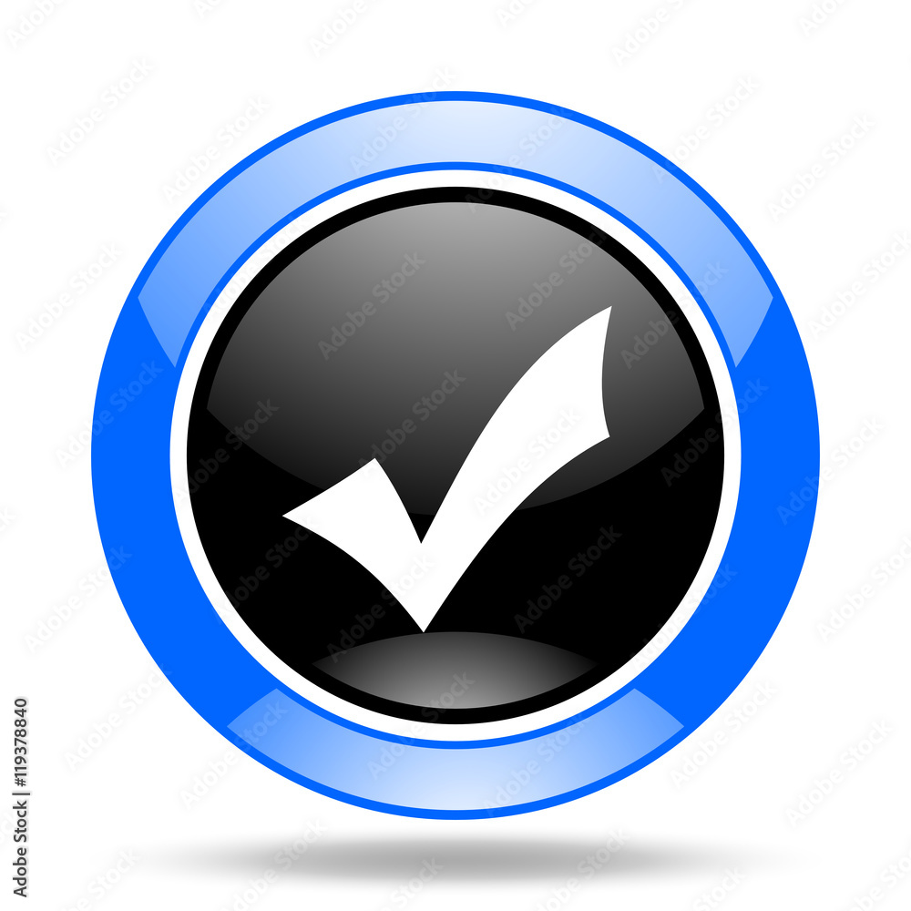 accept blue and black web glossy round icon accept blue and black web glossy round icon