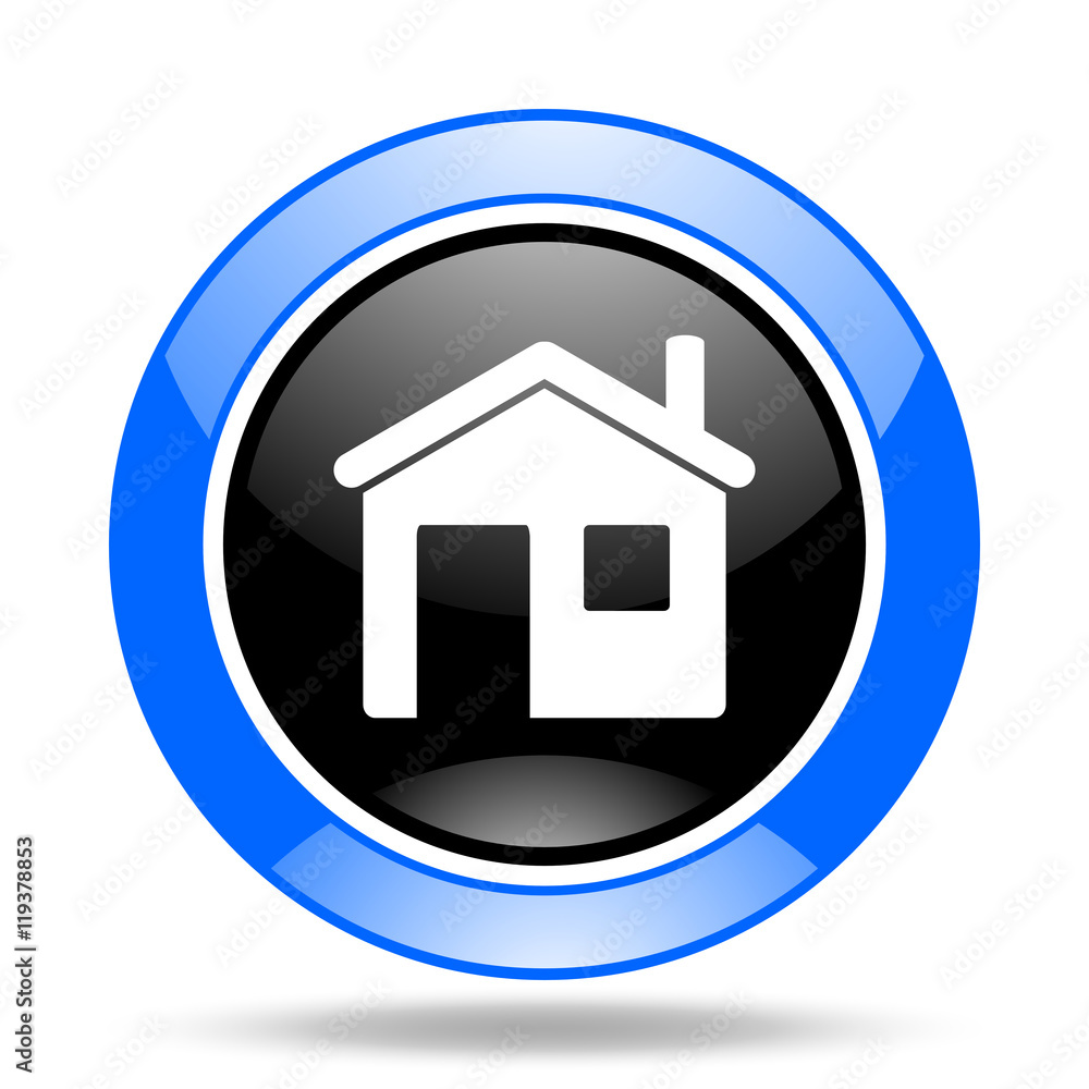 house blue and black web glossy round icon house blue and black web glossy round icon