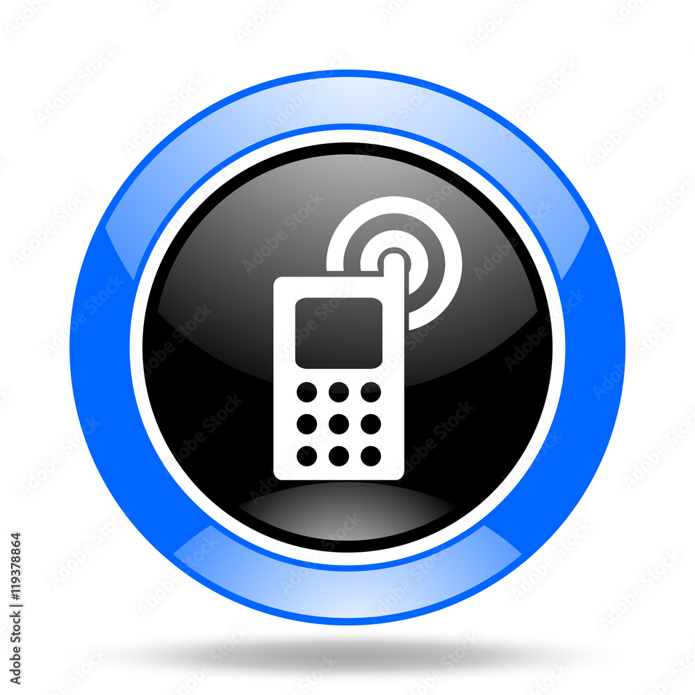 phone blue and black web glossy round icon phone blue and black web glossy round icon