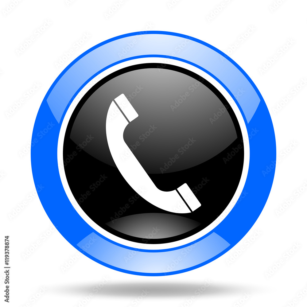 phone blue and black web glossy round icon phone blue and black web glossy round icon