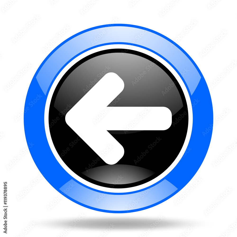 left arrow blue and black web glossy round icon left arrow blue and black web glossy round icon
