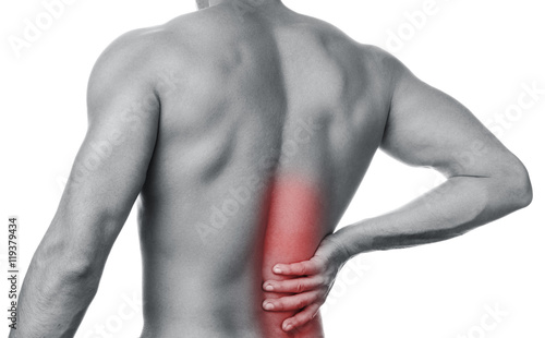 Принти на полотні Man feels pain in the small of the back
