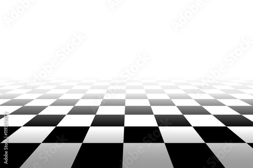 Checkered background in perspective - vector illustration.