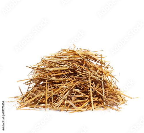 pile straw isolated on white background