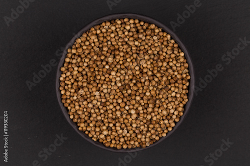 Coriander seeds in small bowl