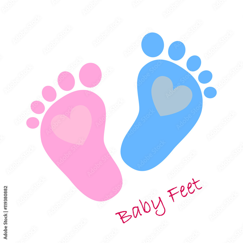 Baby footprints - vector illustration. Baby footprints - vector illustration.