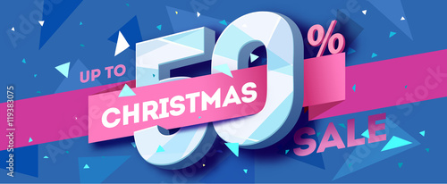 Christmas sale banner. Vector