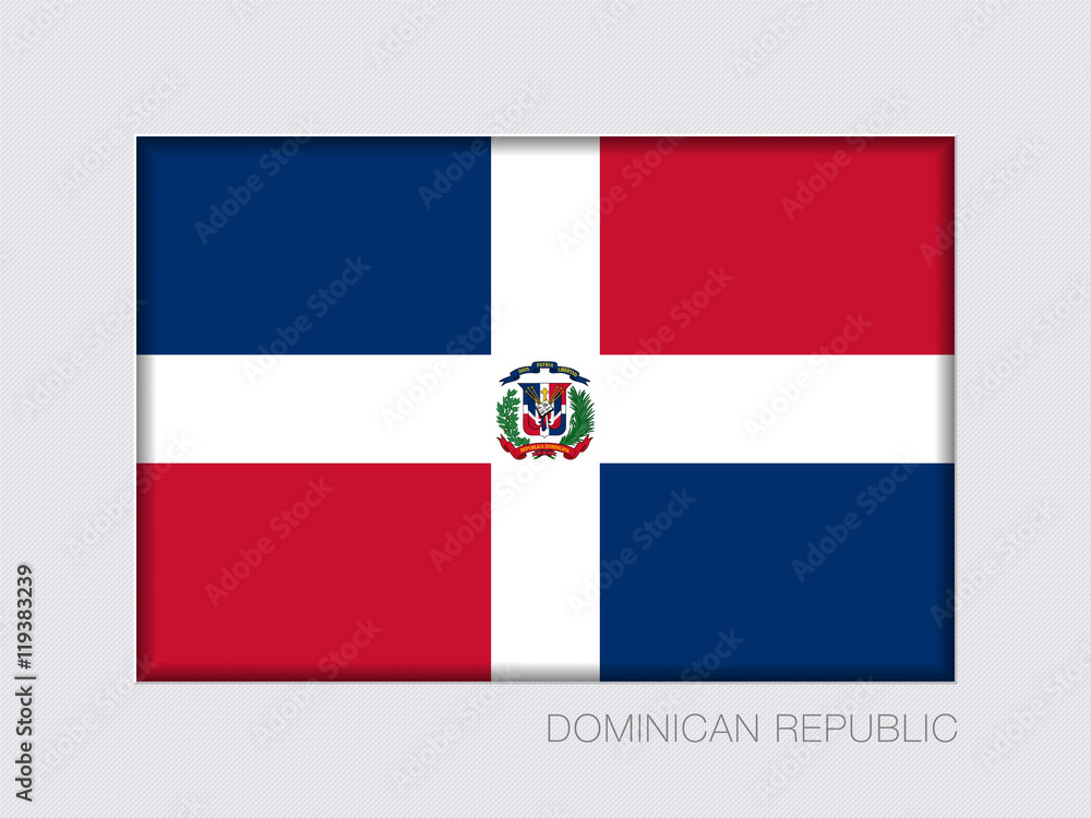 Flag of Dominican Republic. Rectangular Official Flag with Propo Flag of Dominican Republic. Rectangular Official Flag with Propo