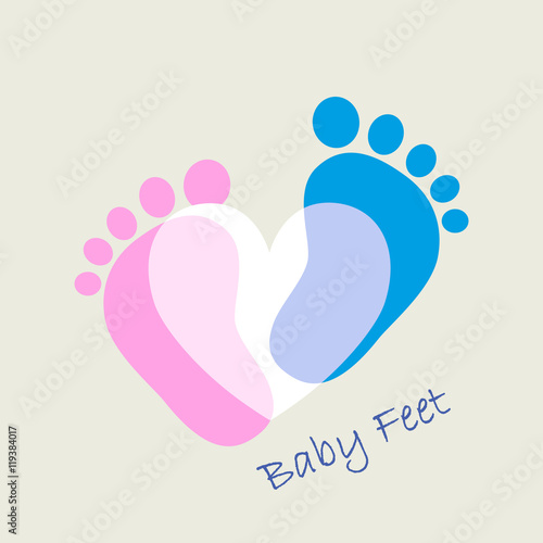 Baby footprints - vector illustration.