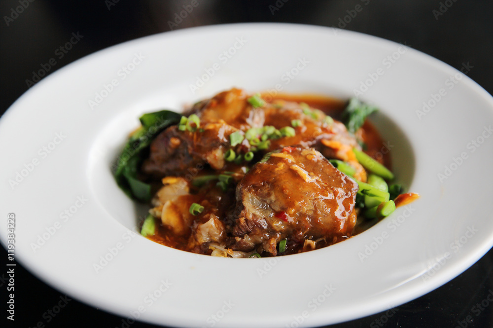 stir fried instant noodle with Pork ribs stir fried instant noodle with Pork ribs