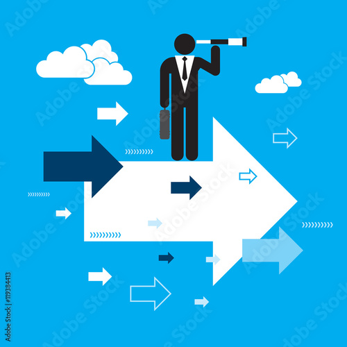 Businessman searching for opportunities of growth.