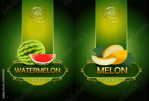 Watermelon, melon. Vector