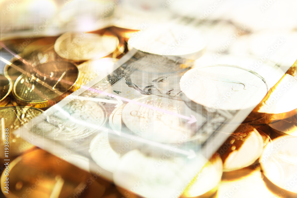 Fototapeta premium Falling graph, Banking and finance concept
