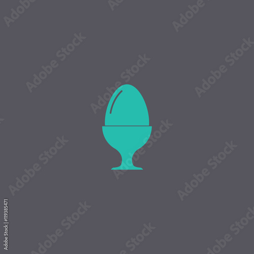 Flat a boiled egg vector icon.