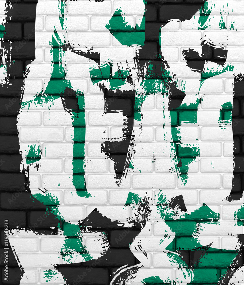 Black brick wall background with graffiti Stock Illustration Adobe Stock