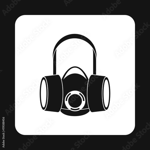 Gas half mask icon in simple style isolated on white background. Protection symbol