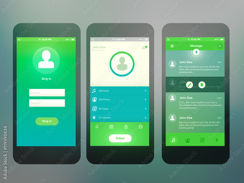 Mobile screen interface design Mobile screen interface design