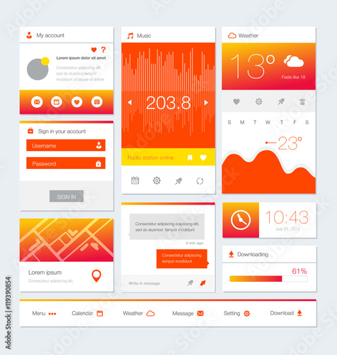Different UI, UX, GUI screens