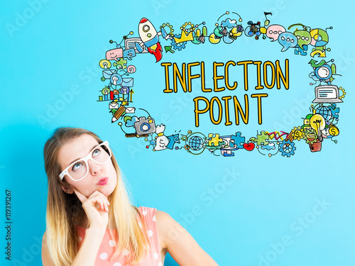 Slika na platnu Inflection Point concept with young woman