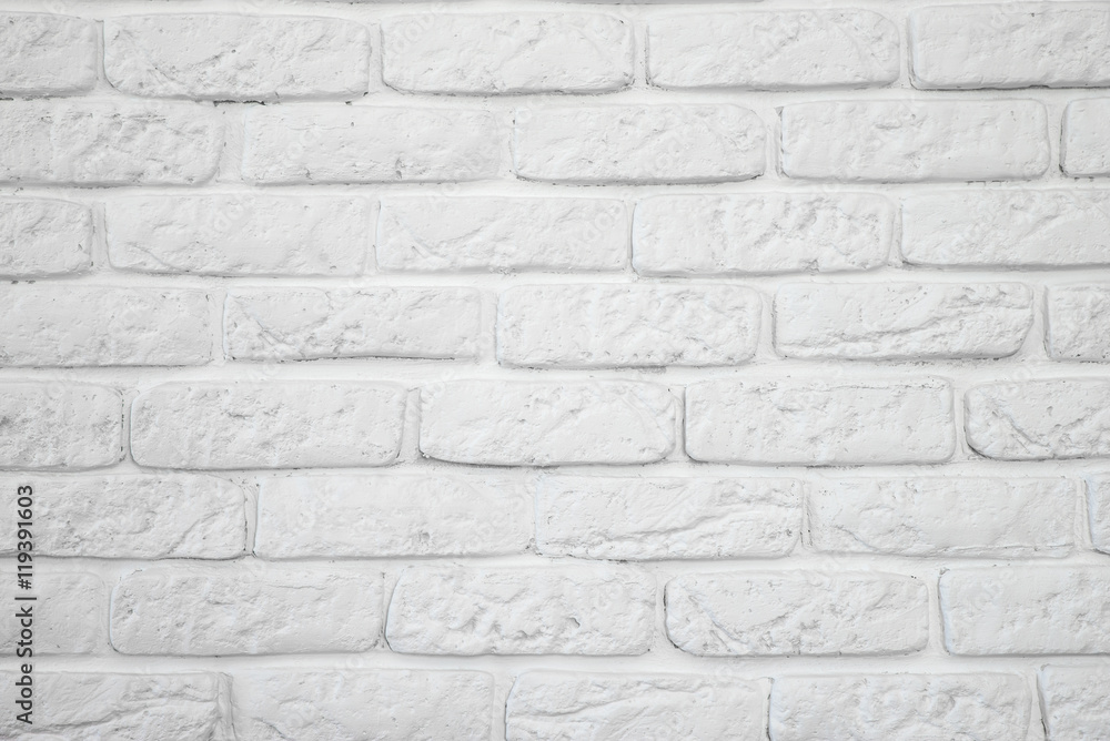 Fototapeta premium White brick wall for background or texture