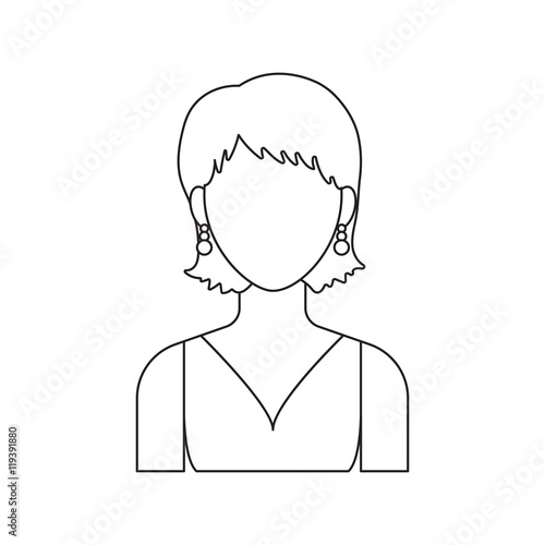 Girl with earrings icon line. Single avatar,peopleicon from the big avatar line. photo