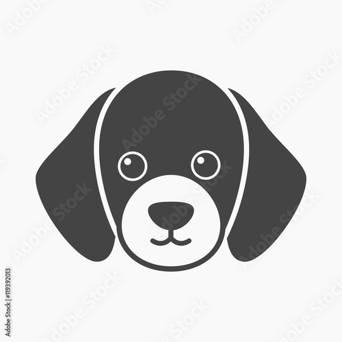 Dog muzzle vector icon in black style for web