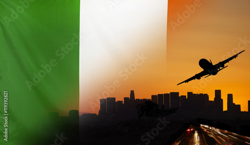 Republic of Ireland fabric Flag Travel and Transport Concept