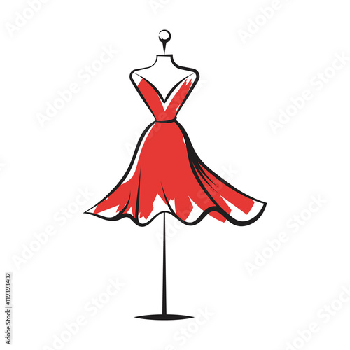dummy dress hand drawing illustration vector