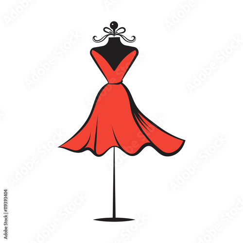 dummy dress hand drawing illustration vector