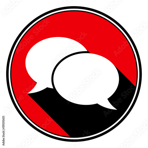 red information icon - white speech bubbles