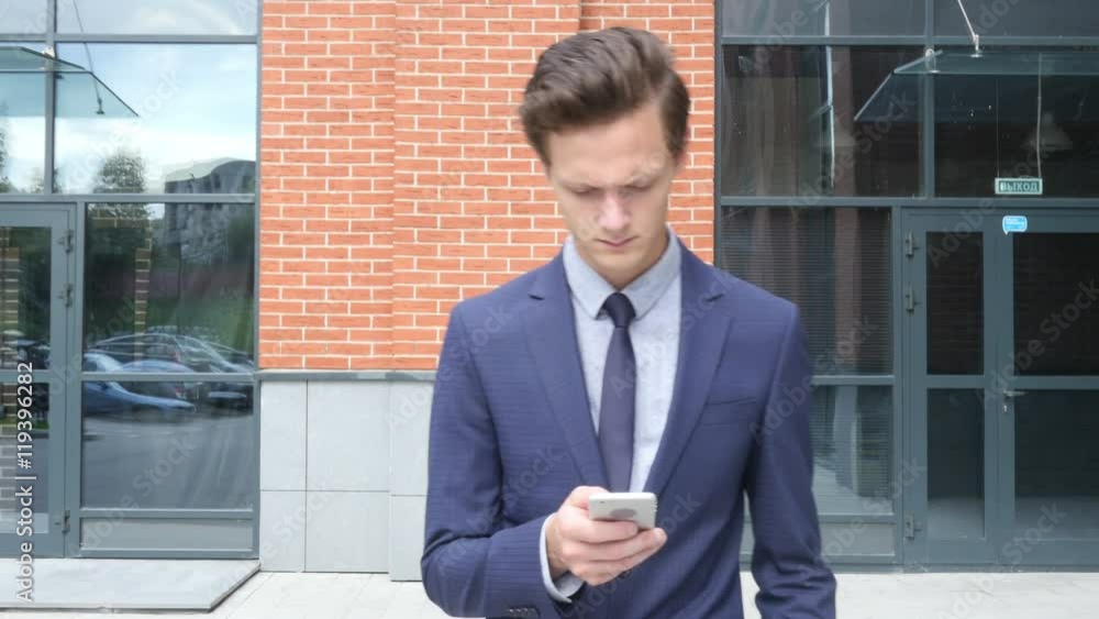 Slow Motion, Businessman Using Smartphone for Browsing Slow Motion, Businessman Using Smartphone for Browsing