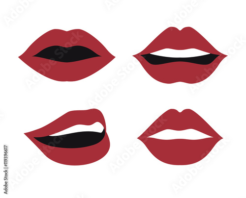 set lips female d icons vector illustration design