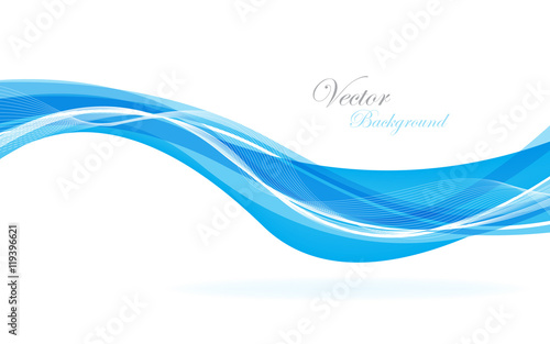Abstract blue waves - data stream concept. Vector illustration