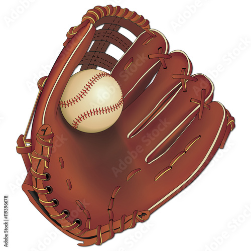 Gant de base-ball et une balle.