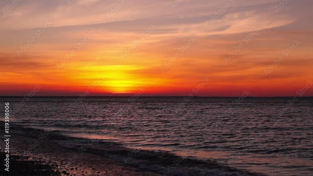 Dramatic sunset on the empty beach, Cape Cod, USA Dramatic sunset on the empty beach, Cape Cod, USA