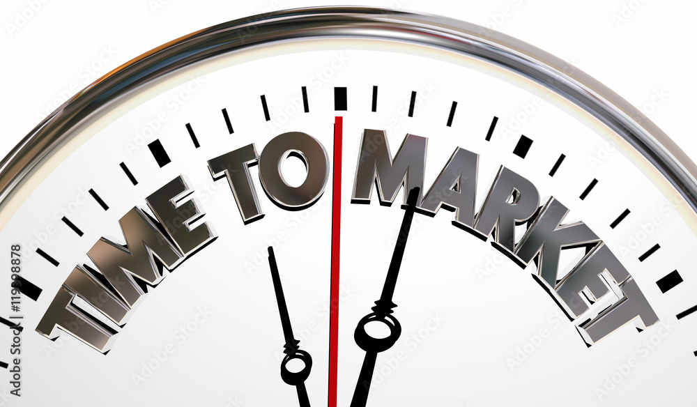 Time to Market Product Launch Speed Clock 3d Illustration Time to Market Product Launch Speed Clock 3d Illustration