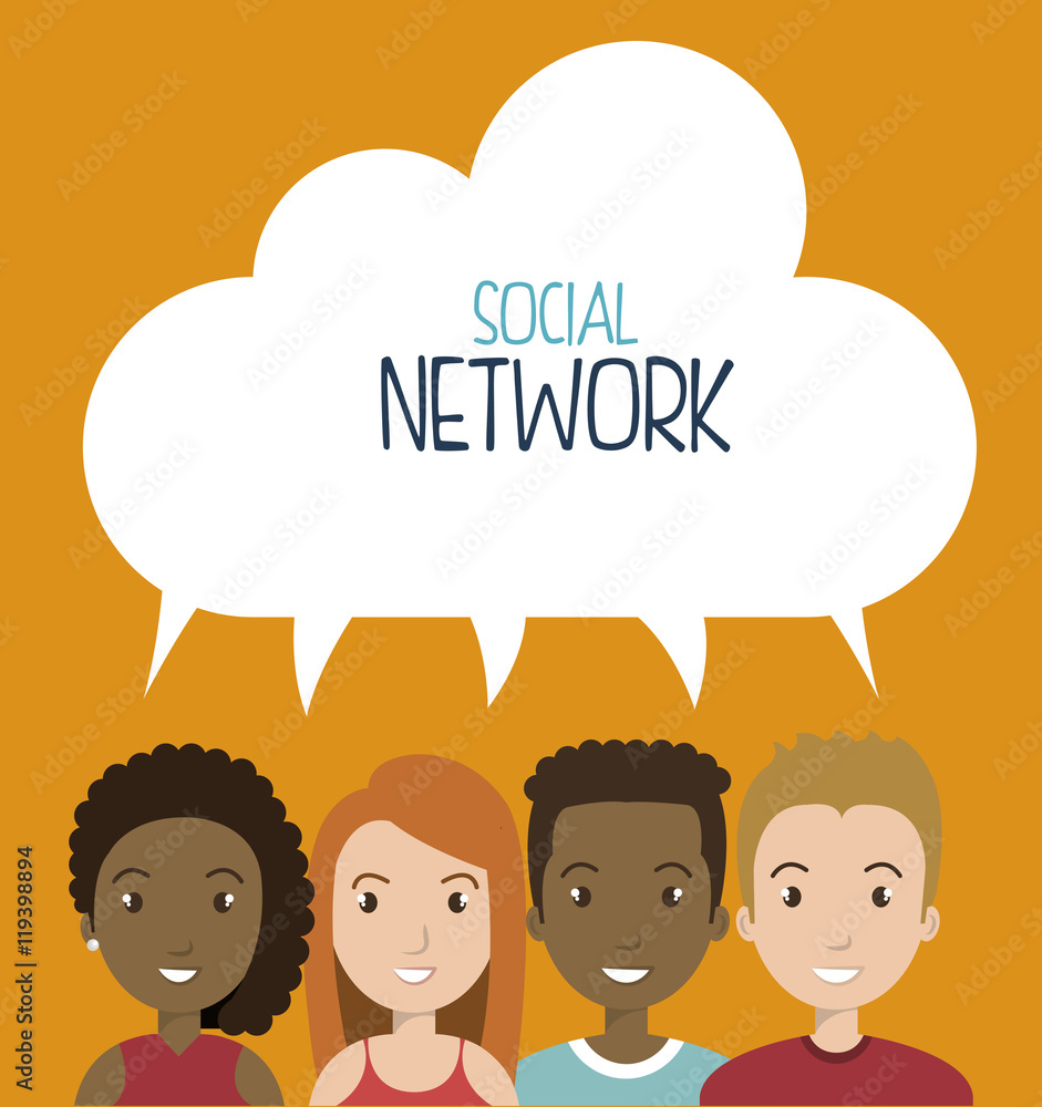 social network media isolated icon vector illustration design